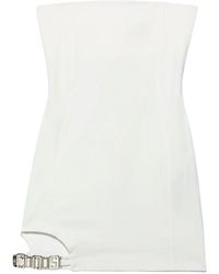 Gcds - Kleedjes ,Wit ,Katoen Logo-Plaque Mini Jurk - Lyst