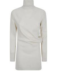 TOTEME - Truien & Vesten ,Leer High-Neck Twist Blouse - Lyst