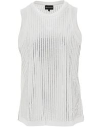 Emporio Armani - Tops ,Wit ,Katoen Gemerceriseerd Katoenen Jersey Top - Lyst
