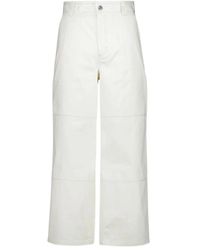 Ami Paris - Broeken ,Wit ,Katoen Cotton Worker Broeken - Lyst