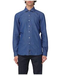 Fay - Stone Washed Denim Hemd Langarm - Lyst