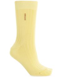 Versace - Ondergoed ,Geel ,Katoen Logo Socks - Lyst