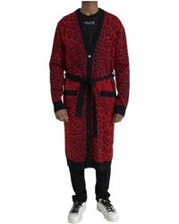 Dolce & Gabbana - Roter leoparden cardigan pullover - Lyst