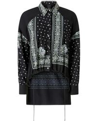 Pinko - Overhemden ,Veelkleurig ,Bandana Print Asymmetrische Viscose Blouse - Lyst