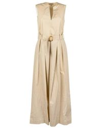 Woolrich - Kleedjes ,Wit ,Katoen Belted Long Dress - Lyst