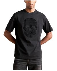Antony Morato - Skull Print Zwart Katoenen T-Shirt - Lyst