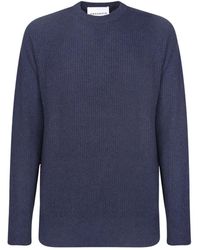 Amaranto - Truien & Vesten ,Blauw ,Wol Trui Met Ronde Hals Van Wol En Kasjmier - Lyst
