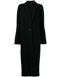 Lisa Yang - Schwarzer Kaschmir Mantel Mit Revers - Lyst
