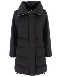 DUNO - Jassen ,Zwart ,Wol Moderne Wollen Blend Jas - Lyst