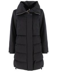 DUNO - Jassen ,Zwart ,Wol Moderne Wollen Blend Jas - Lyst