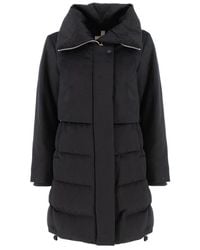 DUNO - Jassen ,Zwart ,Wol Moderne Wollen Blend Jas - Lyst