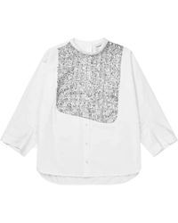 Munthe - Overhemden ,Wit ,Polyester Freni Top - Lyst