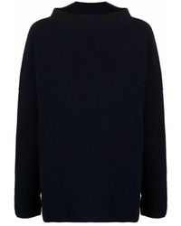 Daniela Gregis - Truien & Vesten ,Blauw ,Wol Mock-Neck Wollen Trui - Lyst