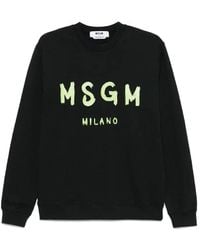 MSGM - Schwarzer Sweatshirt Für Männer Casual Stil - Lyst