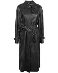 Max Mara - Leren Trenchcoat - Lyst