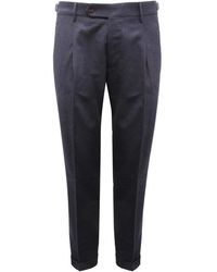 Berwich - Broeken ,Blauw ,Wol Wollen Broek Retro Long Stijl - Lyst