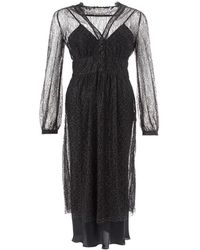 Lardini - Schwarzes verziertes langes kleid mit unterrock - Lyst