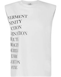 Elisabetta Franchi - Tops ,Wit ,Katoen Jersey T-Shirt Met Lettering Print - Lyst