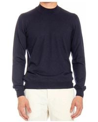Barba Napoli - Truien & Vesten ,Blauw ,Wol Blauwe Trui Van Fijne Wol - Lyst