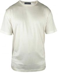 Loro Piana - T-shirt in cotone e seta bianca - Lyst