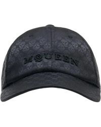 McQueen - Accessoires ,Zwart ,Skull Print Baseball Cap - Lyst