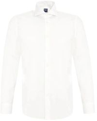 Fedeli - Overhemden ,Wit ,Katoen Formal Shirt - Lyst