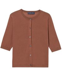 Brooks Brothers - Truien & Vesten ,Bruin ,Katoen Zijdenmix Cardigan - Lyst