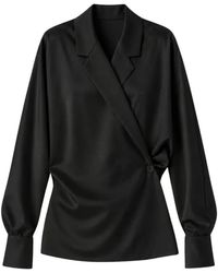 MEIMEIJ - Revere-Kraag Wikkelblouse - Lyst