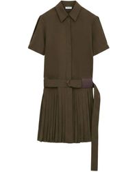 Loewe - Kleedjes ,Groen ,Pleated Shirt Dress - Lyst