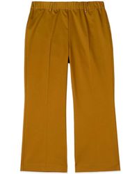 Oltre - Broeken ,Bruin ,Katoen Cropped Broek Van Een Katoenmix - Lyst