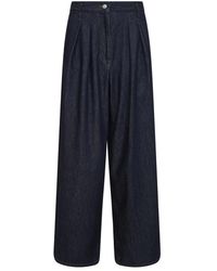 Dries Van Noten - Jeans ,Blauw ,Katoen Wide Pleated Jeans - Lyst
