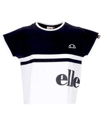 Ellesse - Tops ,Zwart ,Katoen Zwarte Crop Tee Shirt Casual - Lyst