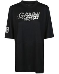 Ganni - Aktives mesh-layered t-shirt - Lyst