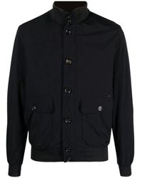 Moorer - Blaue bomberjacke wasserabweisender stoff - Lyst