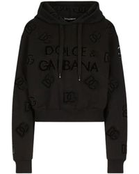 Dolce & Gabbana - Dna Hoodie Van Katoenblend Met Geperforeerd Logo - Lyst