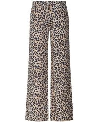 Lala Berlin - Broeken ,Bruin ,Katoen Wijde Jeans Met Dierenprint - Lyst