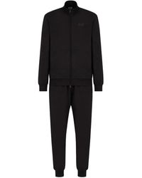 EA7 - Fitness ,Zwart ,Katoen Sportief Zwart Trainingspak Set - Lyst