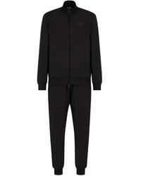 EA7 - Fitness ,Zwart ,Katoen Sportief Zwart Trainingspak Set - Lyst