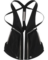 Rick Owens - Jassen ,Zwart ,Katoen Temple Bauhaus Vest - Lyst