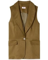 Oltre - Jassen ,Groen ,Linnen Suit Vests - Lyst