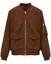 AllSaints - Jassen ,Bruin ,Katoen Rokko Relaxed Suede Bomberjack - Lyst