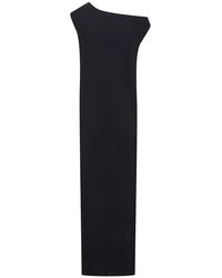 Norma Kamali - Kleedjes ,Zwart ,Polyester Halter Lange Jurk - Lyst
