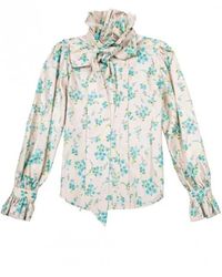 Marc Jacobs - Blusa de seda con estampado floral - marfil - Lyst