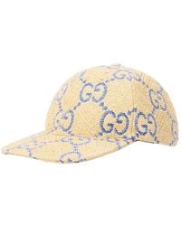 Gucci - Baseballkappe Mit Gg Monogramm Und Raffia-Effekt - Lyst