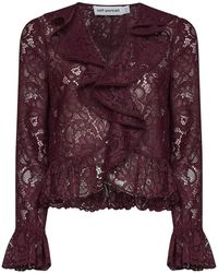 Self-Portrait - Overhemden ,Rood ,Blouses - Lyst