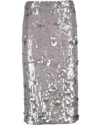 P.A.R.O.S.H. - Paillet Midi Rok Elastische Sluiting - Lyst