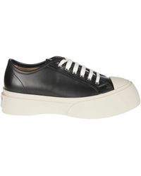 Marni - Schwarze ledersneakers mit kontrastdetails - Lyst