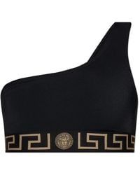 Versace - Badmode ,Zwart ,One-Shoulder Bikini Top - Lyst