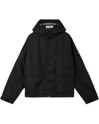 Stone Island - Jassen ,Zwart ,Nylon Hooded Bomber Jacket - Lyst