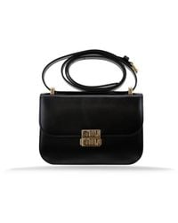 Miu Miu - Schultertasche Aus Leder Mit Schnappverschluss - Lyst